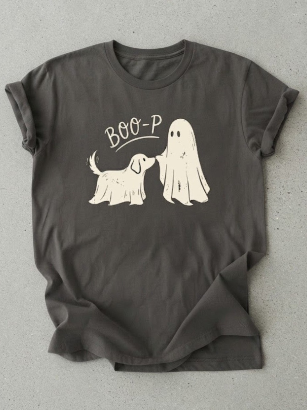 Ghost Dog Boo-P Halloween Cute Graphic Comfort Colors T-Shirt